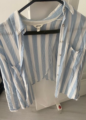 Bohem Midi Yüksek Yakalı Kadın Gömlek - Görsel 3