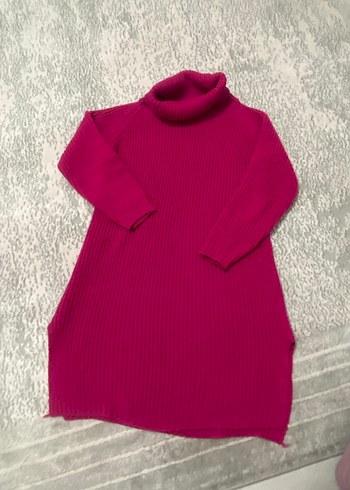 Pembe Boğazlı Triko Kadın Kazak - Görsel 3