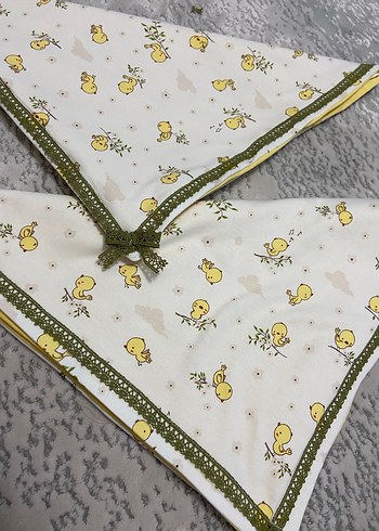 Nakışlı Pastel Sarı Pamuklu Çocuk Uyku Örtüsü - Görsel 2