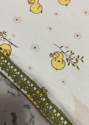 Nakışlı Pastel Sarı Pamuklu Çocuk Uyku Örtüsü - Görsel 3