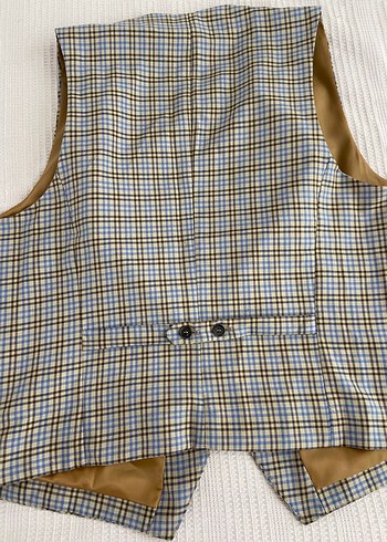 Düğmeli Kareli Klasik Yelek( DS DAMAT) - Görsel 4