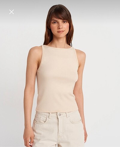 Halter Yaka Top - Taş