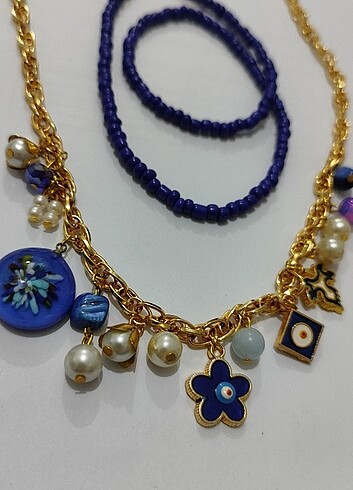 Beden Mavi Charm Kolye