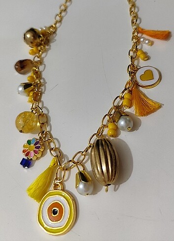 Sarı Charm Kolye 