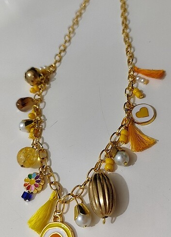 Zara Sarı Charm Kolye