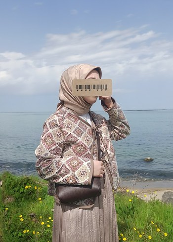 universal Beden kahverengi Renk Etnik Desenli Bohem Toprak Kadın Ceket