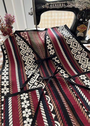 Bohem Bordo Nergis Kadın Yelek - Görsel 4