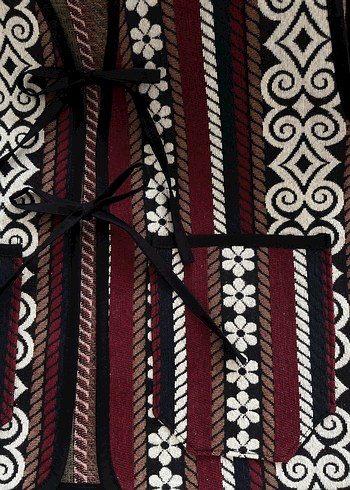 Bohem Bordo Nergis Kadın Yelek - Görsel 2