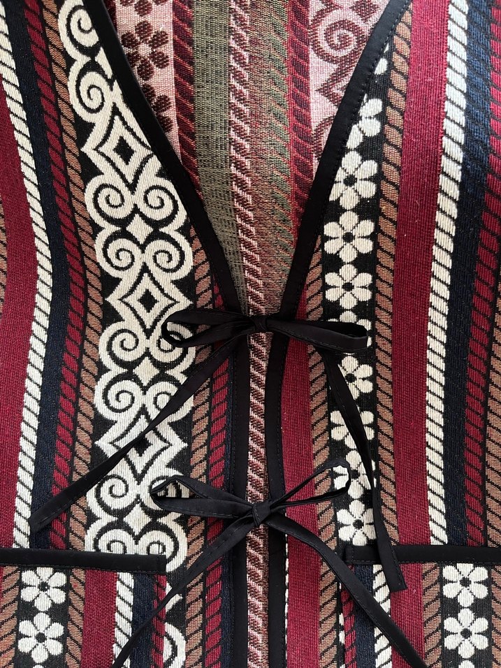 Bohem Bordo Nergis Kadın Yelek - Görsel 3