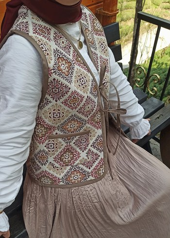 American Vintage Vintage etnik desen Toprak yelek