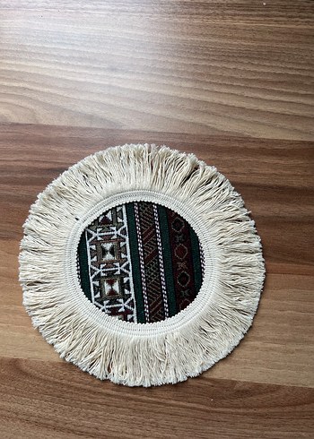 Bohem Tarzı Püsküllü Yuvarlak Bardak Altlığı - Görsel 2