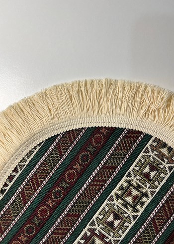 Bohem İşlemeli Beyaz Püsküllü Amerikan Servis supla - Görsel 4