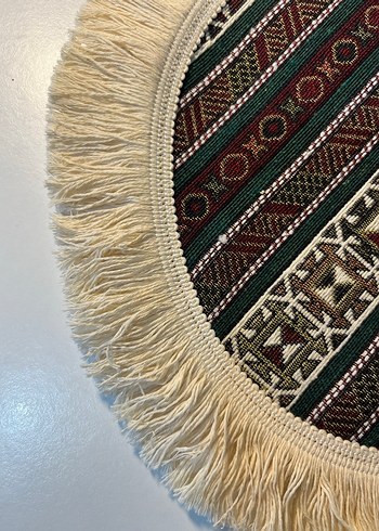 Bohem İşlemeli Beyaz Püsküllü Amerikan Servis supla - Görsel 3