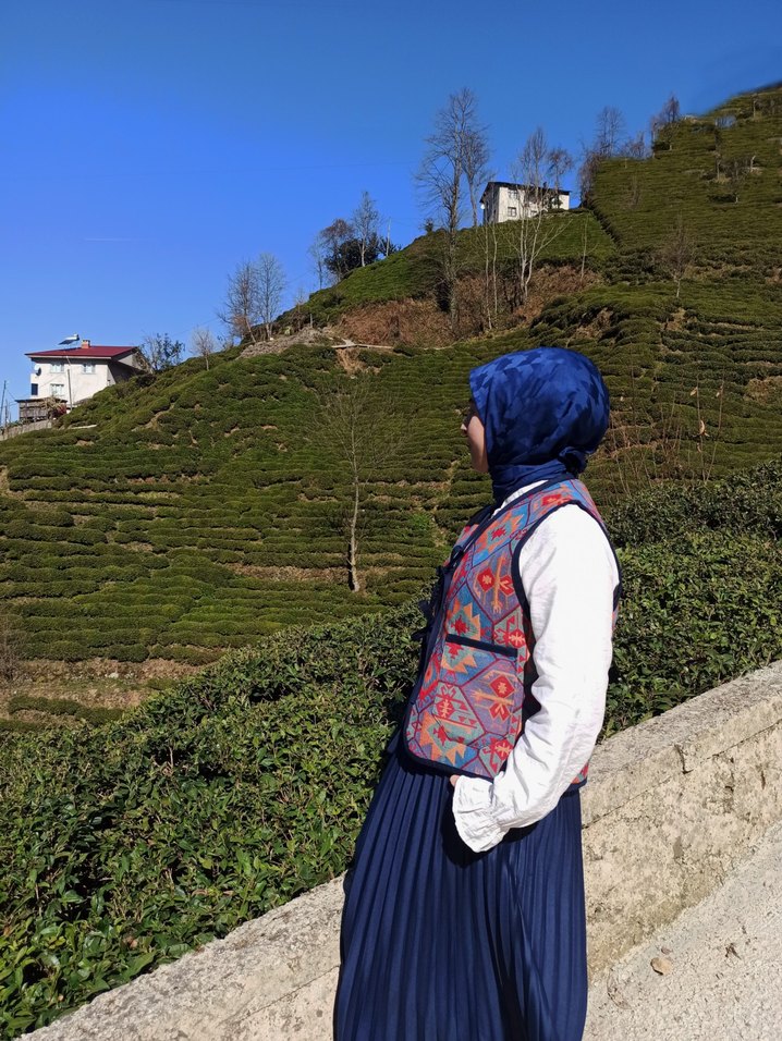 Etnik Desenli Okyanus Kadın Yelek - Görsel 3