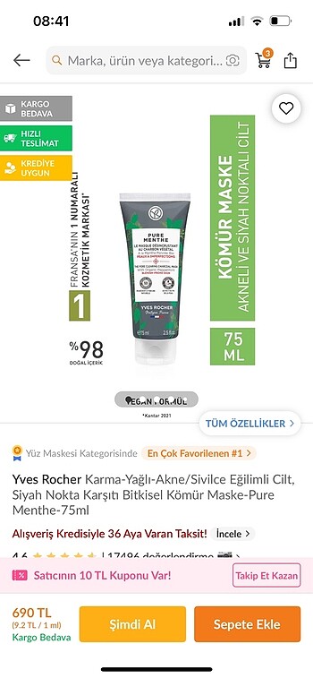 Yves Rocher kil maskesi - Görsel 3