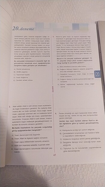 Beden TYT COĞRAFYA VE FELSEFE DENEMELERİ