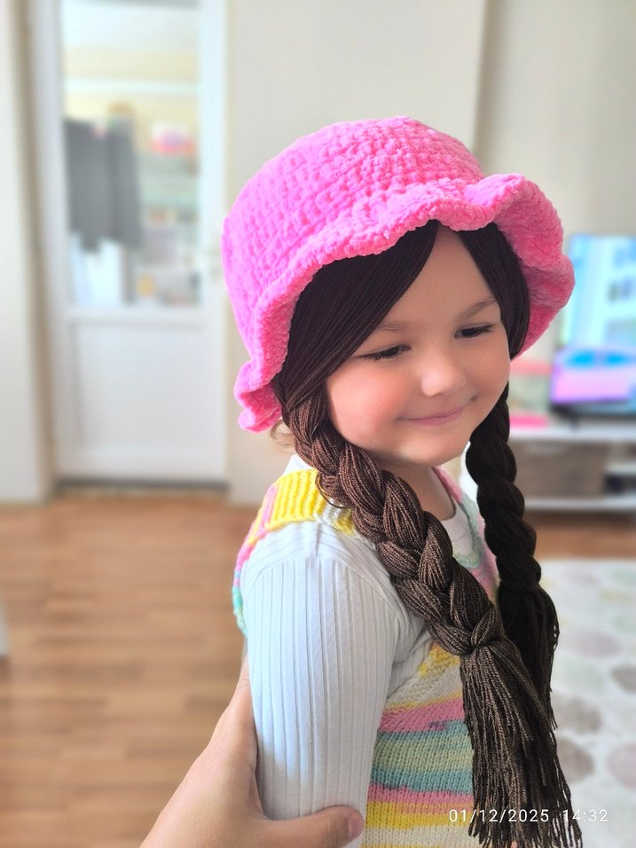 kız çocuk  örgü şapka/bere - Görsel 2
