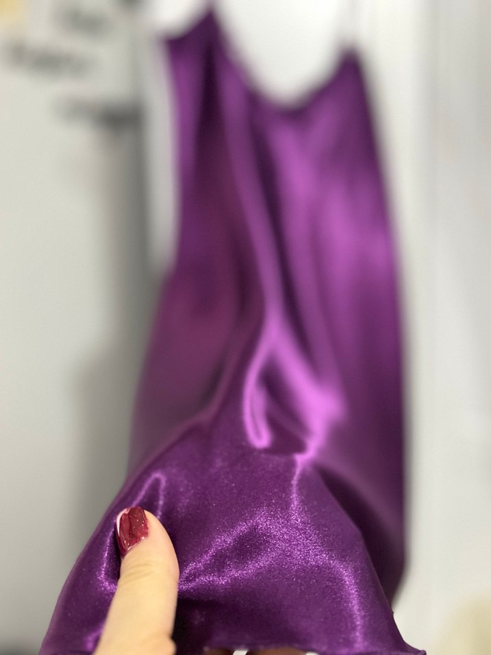 Mor İp Askılı Midi Gecelik - Görsel 4