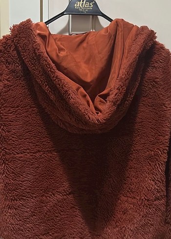 Kahverengi Peluş Kadın Kış Ceketi - Görsel 2