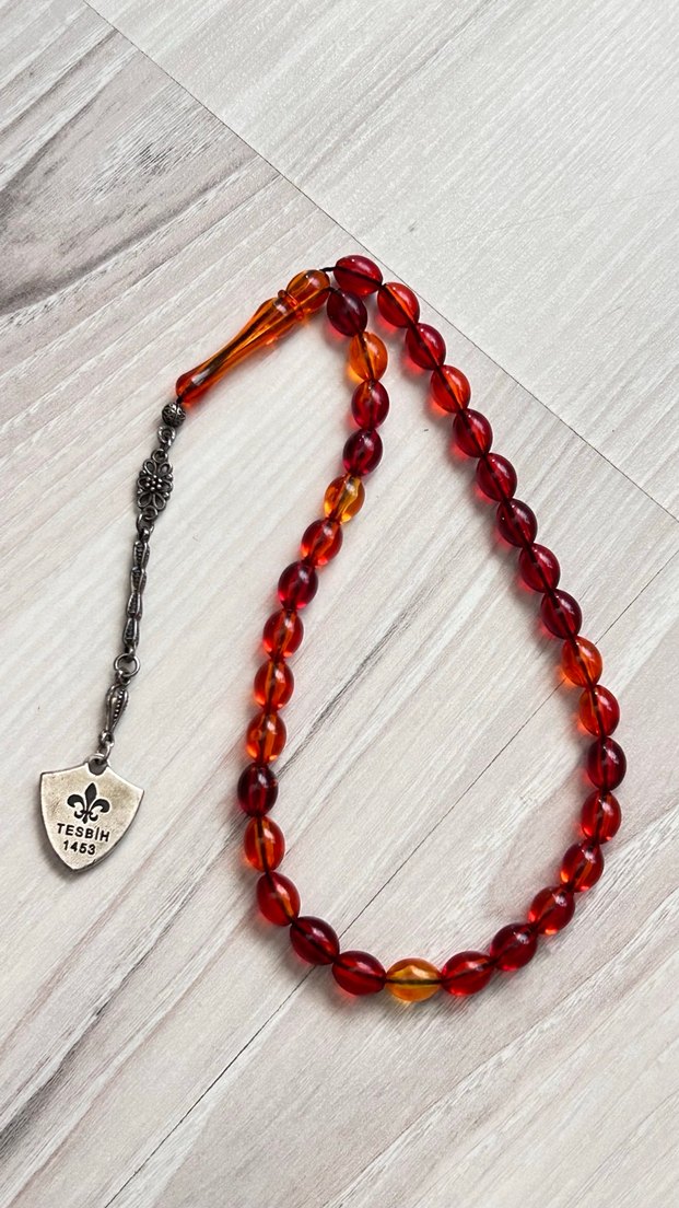 Koyu Kırmızı Bohem Erkek Tespih - Görsel 2