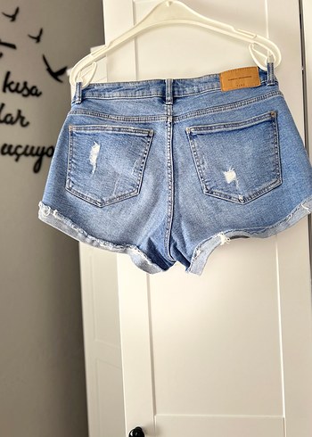 Zara Zara Açık Mavi Mini Denim Şort