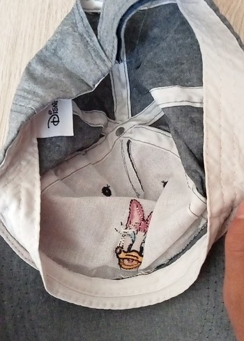 Beden Gri Denim Kadın Şapka Daisy Nakışlı