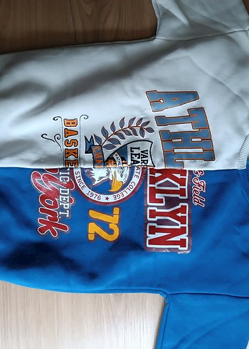 Renkli Baskılı Mavi Erkek çocuk Sweatshirt - Görsel 2