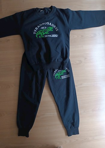 Erkek Siyah Baskılı Dinazor Eşofman Altı - Görsel 4