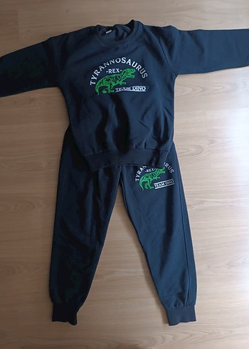 Erkek Siyah Baskılı Dinazor Eşofman Altı - Görsel 3