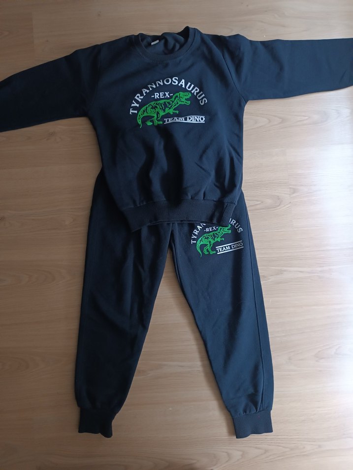 Erkek Siyah Baskılı Dinazor Eşofman Altı - Görsel 3