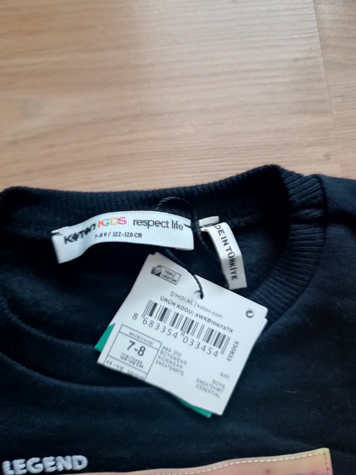 Erkek Çocuk Siyah Uzun Kollu Baskılı Sweatshirt - Görsel 3