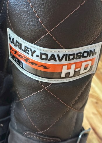 Kahverengi Deri Tokalı Biker Kadın Harley Bot - Görsel 5