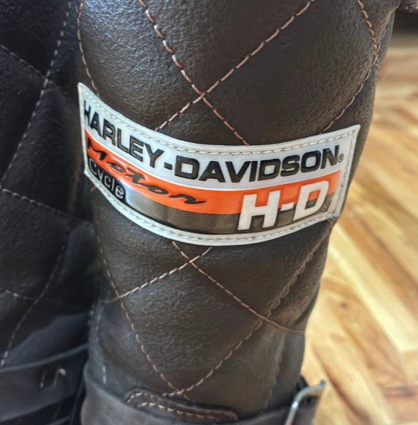 Kahverengi Deri Tokalı Biker Kadın Harley Bot - Görsel 5