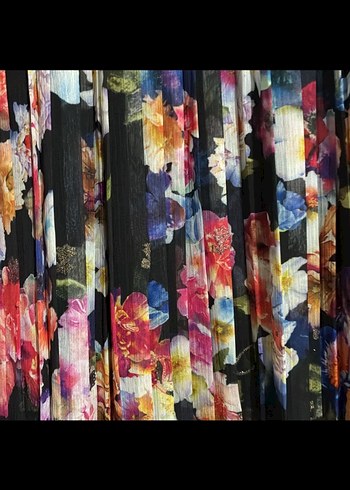 Bohem Çok Renkli Pileli Mini Etek - Görsel 2