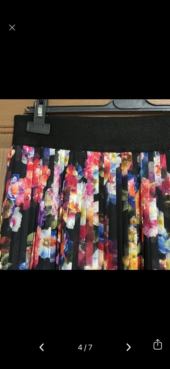 Bohem Çok Renkli Pileli Mini Etek - Görsel 3