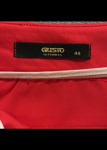 Kırmızı Kadın Kemerli Kumaş Pantolon - Görsel 4