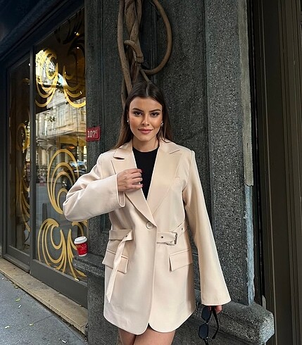 Diğer Kemerli blazer çeket