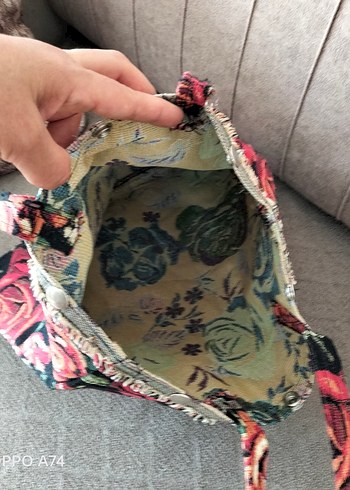 Diğer goblen kumaş Çiçek Desenli çıtçıtlı Bohem Çanta