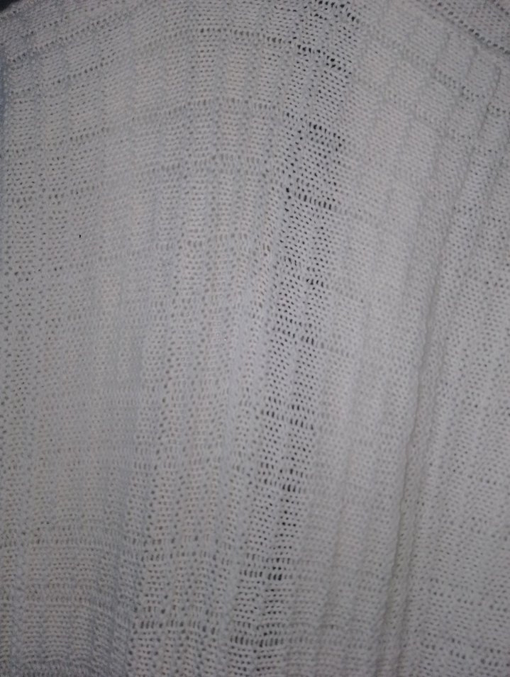 Uzun Beyaz  Örgü Kadın Hırka - Görsel 4