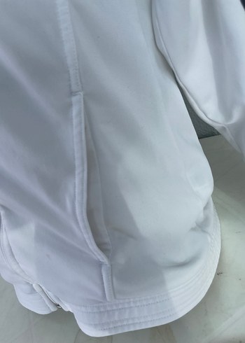 Kadın Beyaz Fermuarlı Spor Ceket - Görsel 5