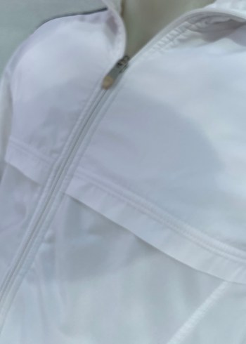 Kadın Beyaz Fermuarlı Spor Ceket - Görsel 6