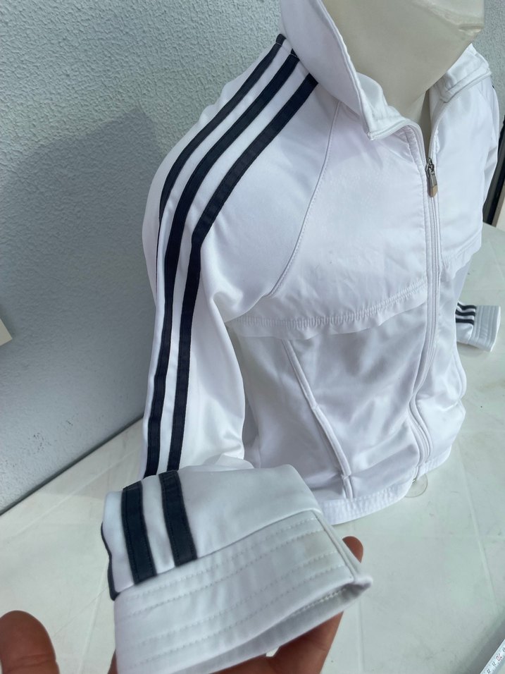 Kadın Beyaz Fermuarlı Spor Ceket - Görsel 3