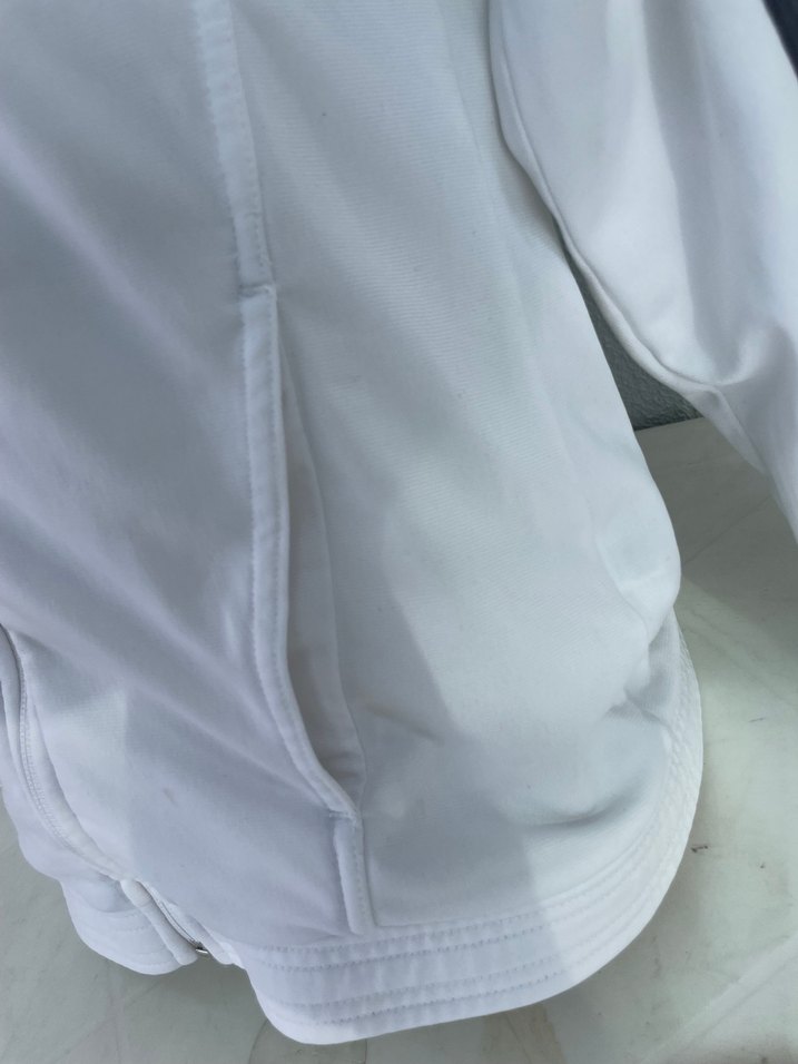 Kadın Beyaz Fermuarlı Spor Ceket - Görsel 5