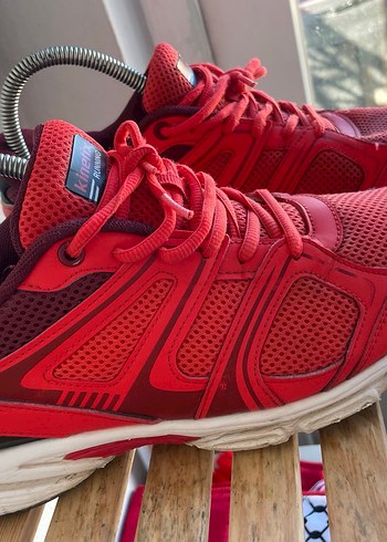 Kırmızı Bağcıklı Yüksek Topuklu Kadın Spor Ayakkabı - Görsel 4