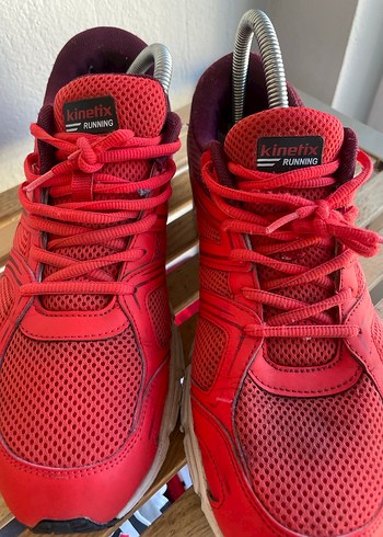 Kırmızı Bağcıklı Yüksek Topuklu Kadın Spor Ayakkabı - Görsel 3