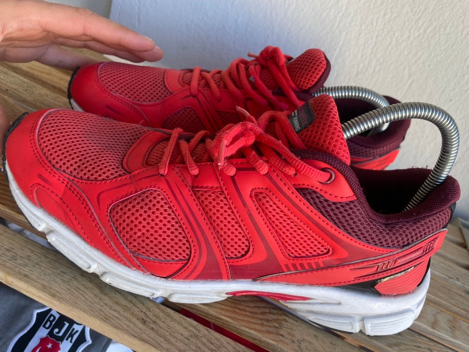 Kırmızı Bağcıklı Yüksek Topuklu Kadın Spor Ayakkabı - Görsel 2