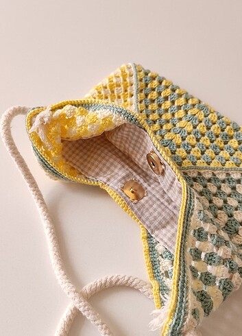 Örgü motif mini çanta - Görsel 2