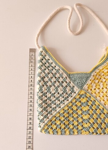 Örgü motif mini çanta - Görsel 3