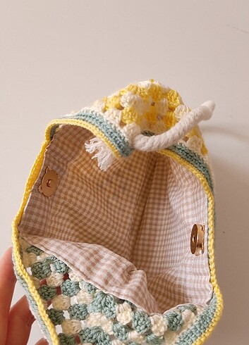 Örgü motif mini çanta - Görsel 5