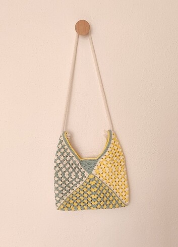 Örgü motif mini çanta - Görsel 6